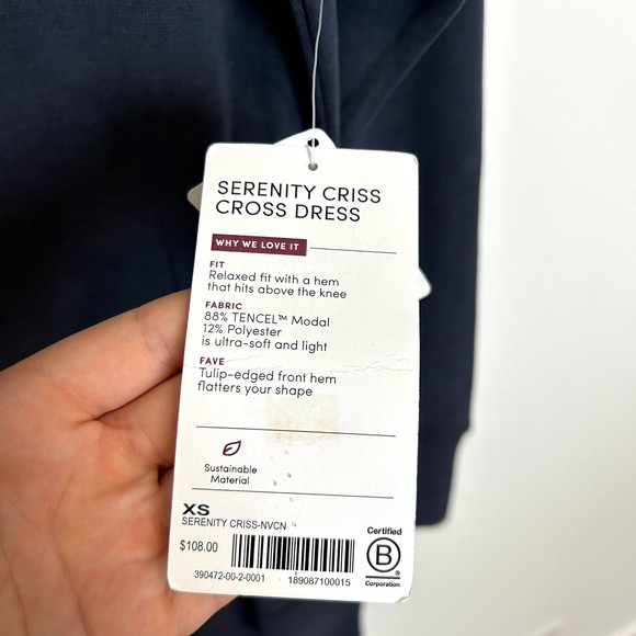 NEW** Athleta Womens Serenity Criss Cross Dress Tunic Top Size XS Long Sleeve - Picture 12 of 16